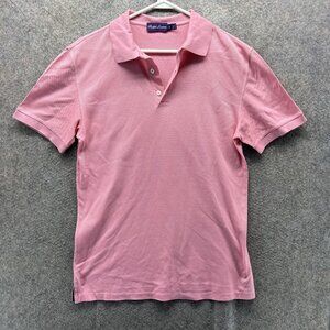 Ralph Lauren Purple Label Polo Shirt Womens Small Pink Cotton Short Sleeve Top